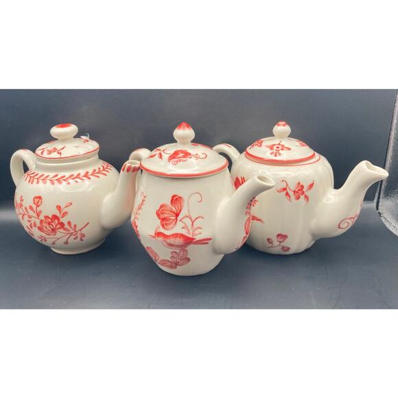 Williamsburg Tea Time Collection 3 Different One Cup Tea Pots NIP Andrea Sadek - Picture 1 of 14